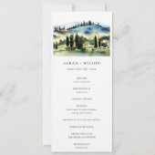 Elegant Tuscany Italy Landscape Wedding Programme Kaart (Voorkant)