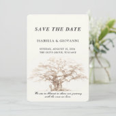 Elegant Tuscany Olive Tree Wedding Save The Date Kaart (Staand voorkant)