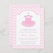 Elegant Tutu Ballerina Baby Shower Invitaties Kaart (Voorkant / Achterkant)