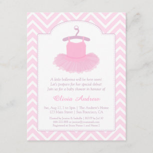Elegant Tutu Ballerina Baby Shower Invitaties Kaart