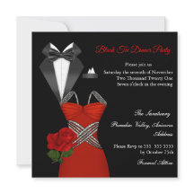 Elegant Tux Red Rose Black Stropdas Dress Dinner P