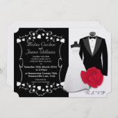 Elegant Tuxedo en Wedding Dress Kaart (Voorkant / Achterkant)