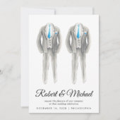Elegant Tuxedo Waterverven Gay Wedding Kaart (Voorkant)