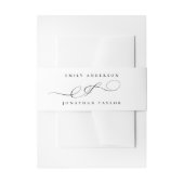 Elegant Tuxedo White Black Calligraphy Wedding  Uitnodigingen Wikkel (Voorkant Voorbeeld)
