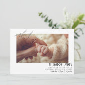 Elegant Twee Baby Foto's Geboorteaankondigingen Aankondiging (Staand voorkant)