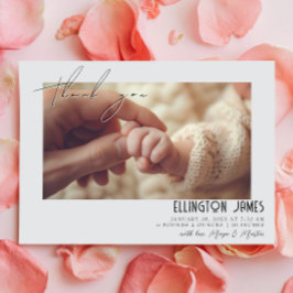 Elegant Twee Baby Foto's Geboorteaankondigingen Aankondiging