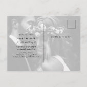 Elegant Twee Foto slaat de datum op Aankondigingskaart (Achterkant)