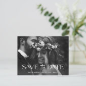 Elegant Twee Foto slaat de datum op Aankondigingskaart (Staand voorkant)