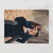 Elegant Twee Fotoscript Trouwen Save the Date Aankondigingskaart (Achterkant)