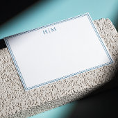 Elegant Twee Grenzen Eenvoudige Monogram Note Kaar Notitiekaartje