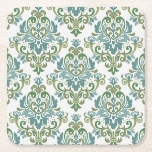 Elegant twee kleuren-decoratief Damaspatroon Kartonnen Onderzetters