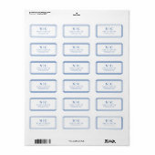 Elegant Twee Monogram Navy Blauw Geometrisch Etiket (Full Sheet)