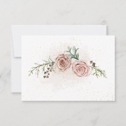 Elegant twee roze rozen weddenschap  RSVP kaartje (Achterkant)