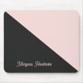 Elegant tweetone houtskool & roze muismat (Voorkant)