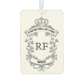 Elegant tweezijdig citaat monogram luchtverfrisser (Achterkant)