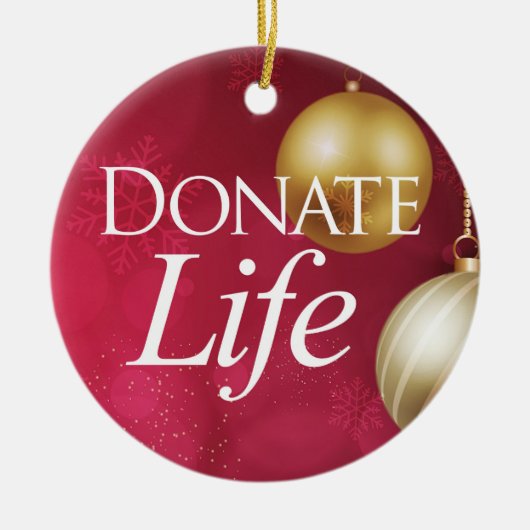 Elegant tweezijdig Donate Life Keramisch Ornament (Voorkant)