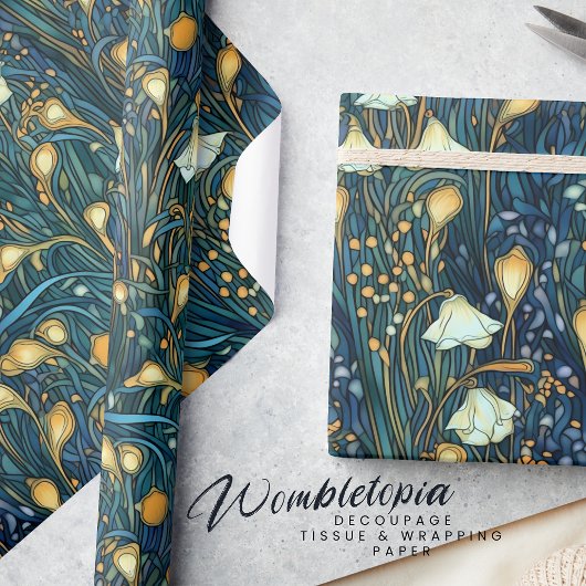 Elegant Twilight Garden bloemenpatroon Cadeaupapier