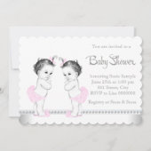 Elegant Twin Girl Baby shower Kaart (Voorkant)