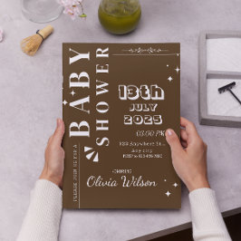 Elegant Twinkle Little Star Baby shower Invitation Kaart