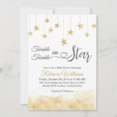 Elegant Twinkle Little Star Gold Cloud Baby shower Kaart (Voorkant)