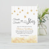 Elegant Twinkle Little Star Gold Cloud Baby shower Kaart (Staand voorkant)