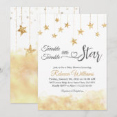 Elegant Twinkle Little Star Gold Cloud Baby shower Kaart (Voorkant / Achterkant)