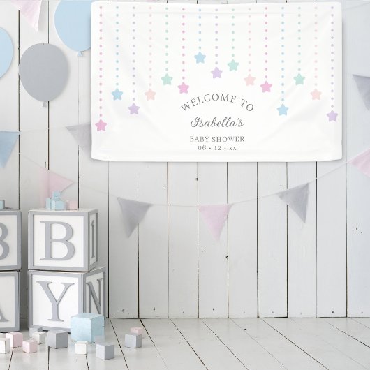 Elegant Twinkle Little Stars Baby shower Welkom Spandoek