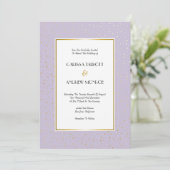 Elegant Twinkle Stars pastel lavender Gold Wedding Kaart (Staand voorkant)