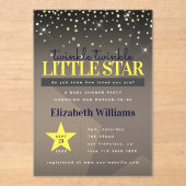 Elegant Twinkle Twinkle Little Star Baby Shower Acryl Uitnodigingen (Voorkant)