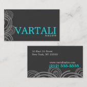 Elegant Twirl Blauwgroen Visitekaartje (Voorkant / Achterkant)