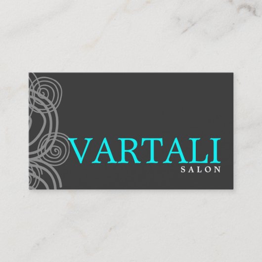 Elegant Twirl Blauwgroen Visitekaartje (Voorkant)