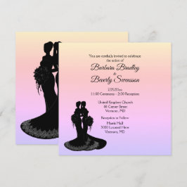 Elegant Two Brides Wedding Invitation Kaart