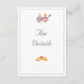 Elegant Two Hearts Catholic Wedding  Informatiekaartje (Voorkant)