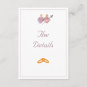 Elegant Two Hearts Catholic Wedding Informatiekaartje (Voorkant)