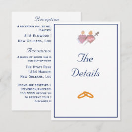Elegant Two Hearts Catholic Wedding  Informatiekaartje