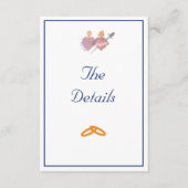 Elegant Two Hearts Catholic Wedding  Informatiekaartje (Voorkant)