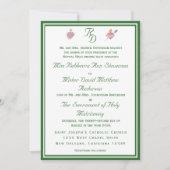 Elegant Two Hearts Catholic Wedding Invitation Kaart (Voorkant)