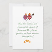 Elegant Two Hearts Catholic Wedding Invitation Kaart (Achterkant)