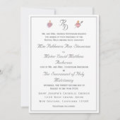 Elegant Two Hearts Catholic Wedding Invitation Kaart (Voorkant)