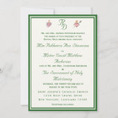 Elegant Two Hearts Catholic Wedding Invitation Kaart (Voorkant)