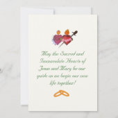 Elegant Two Hearts Catholic Wedding Invitation Kaart (Achterkant)