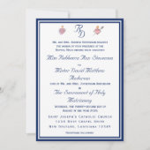 Elegant Two Hearts Catholic Wedding Invitation Kaart (Voorkant)