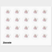 Elegant Two Hearts Catholic Wedding  Ronde Sticker (Vel)