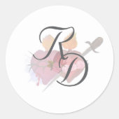 Elegant Two Hearts Catholic Wedding  Ronde Sticker (Voorkant)