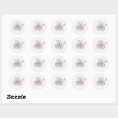 Elegant Two Hearts Catholic Wedding  Ronde Sticker (Vel)