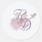 Elegant Two Hearts Catholic Wedding  Ronde Sticker (Voorkant)