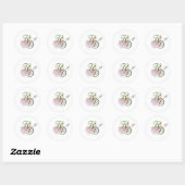 Elegant Two Hearts Catholic Wedding Ronde Sticker (Vel)
