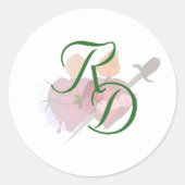 Elegant Two Hearts Catholic Wedding Ronde Sticker (Voorkant)