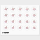 Elegant Two Hearts Catholic Wedding  Ronde Sticker (Vel)