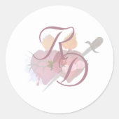 Elegant Two Hearts Catholic Wedding  Ronde Sticker (Voorkant)